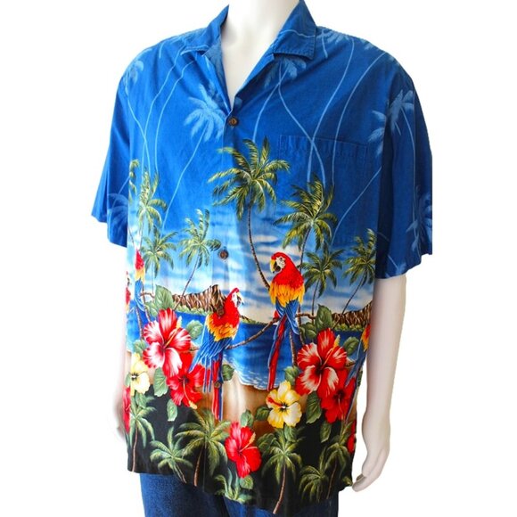 CT HAWAII FASHIONS Made in Hawaii 100% Cotton Button Up Shirt - Tropical Print - Picture 3 of 14